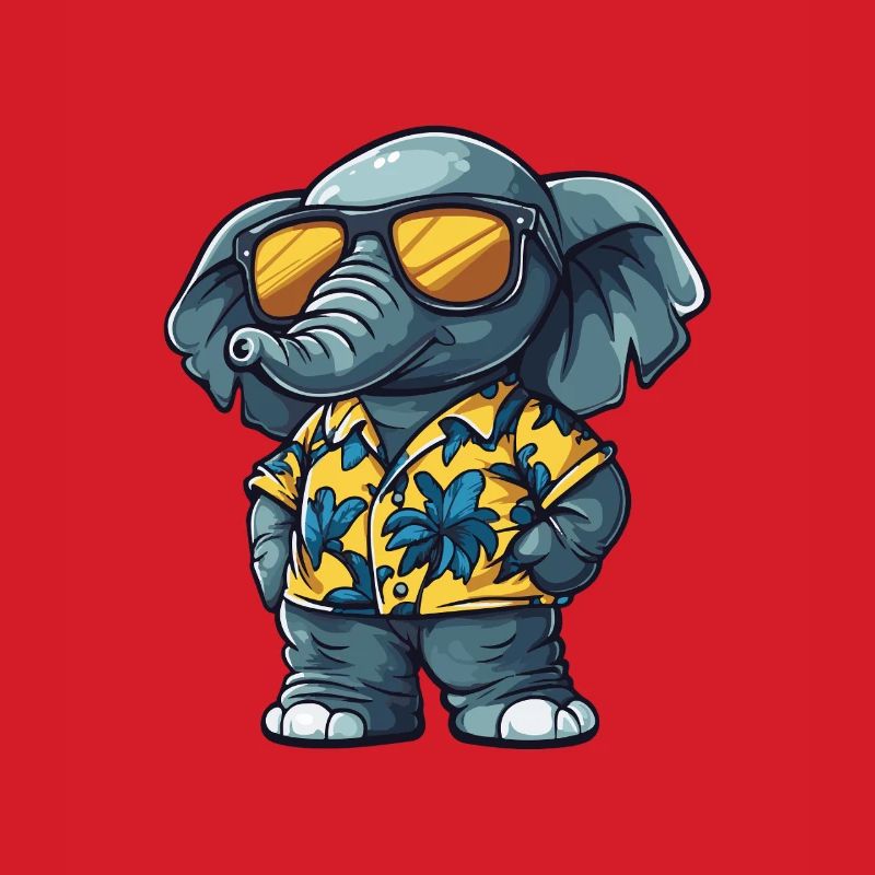 Elefant Comic Urlaub