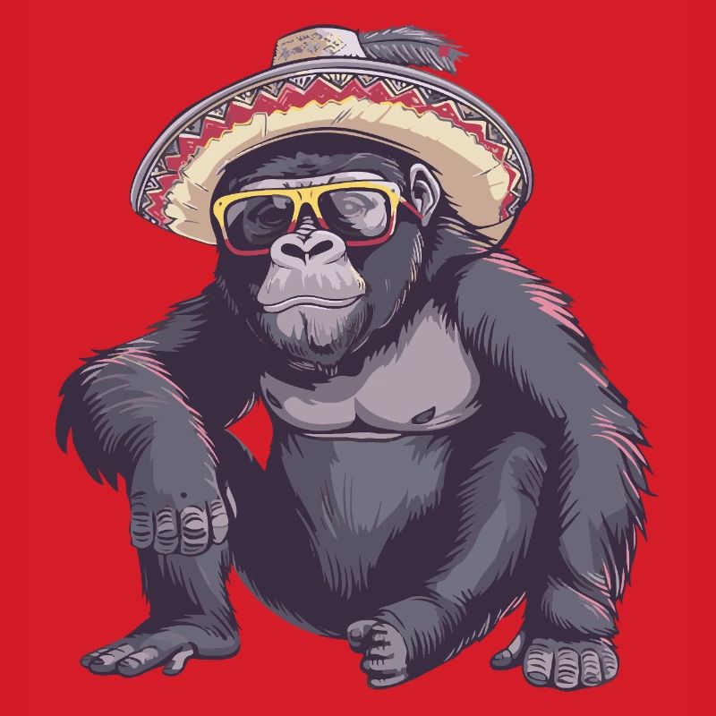 Gorilla Comic Lustig Sombrero
