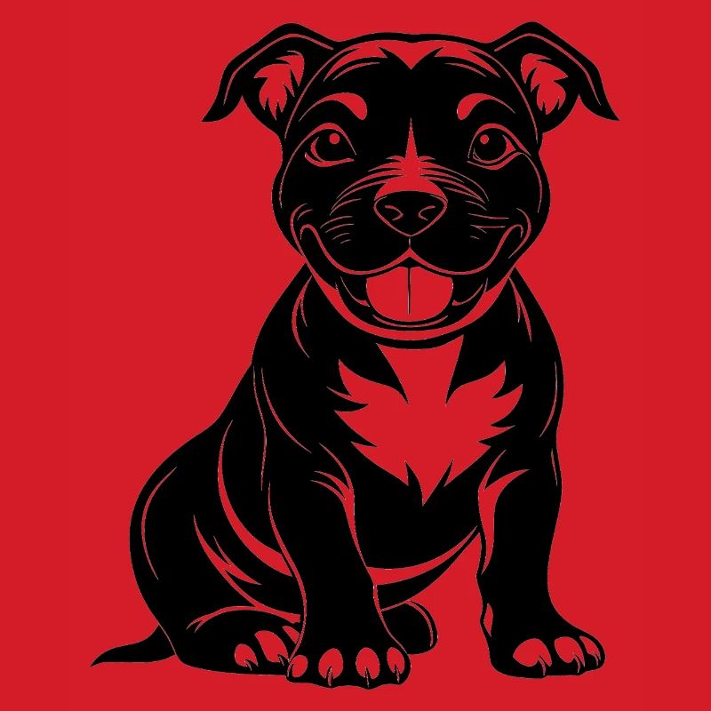 Süßer, glücklicher Pitbul