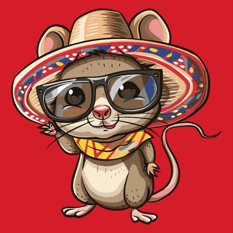 Mouse Comic Funny Sombrero