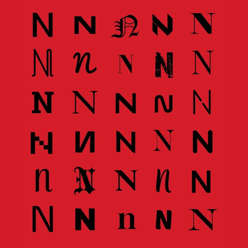Typografie N Monogramm-Buchstabenmosaikdesign