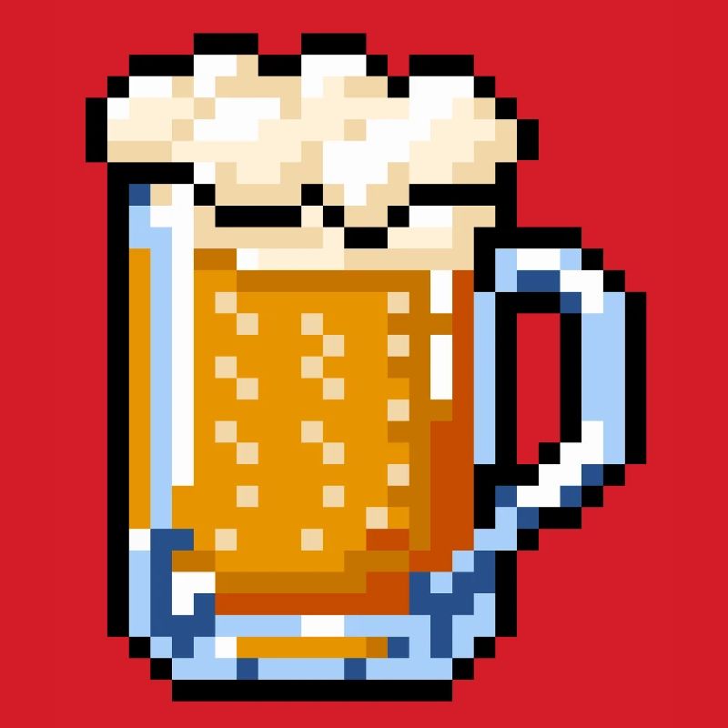 Bierglas Pixel Art – Retro Bier Design
