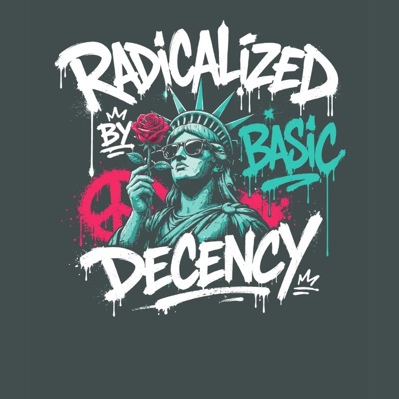 Radikalisierte Basic Decency Graffiti
