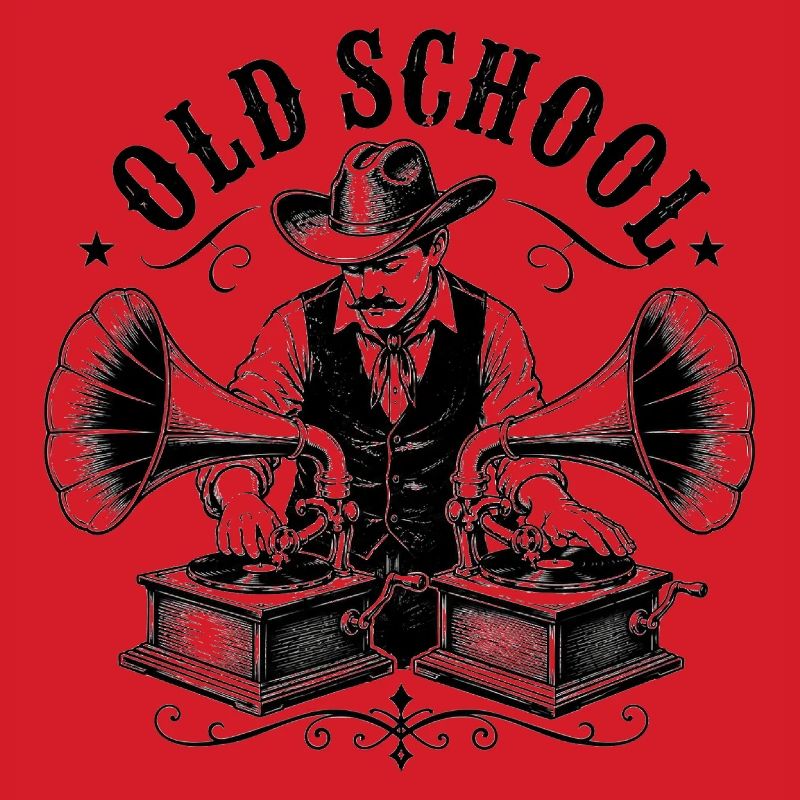 Old School DJ mit Grammophon