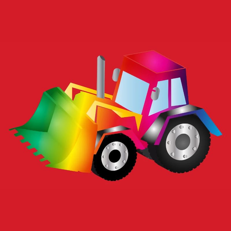 Regenbogen-Bagger voller Farbenfreude