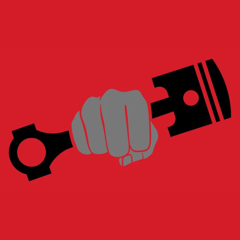 Fist holds engine piston