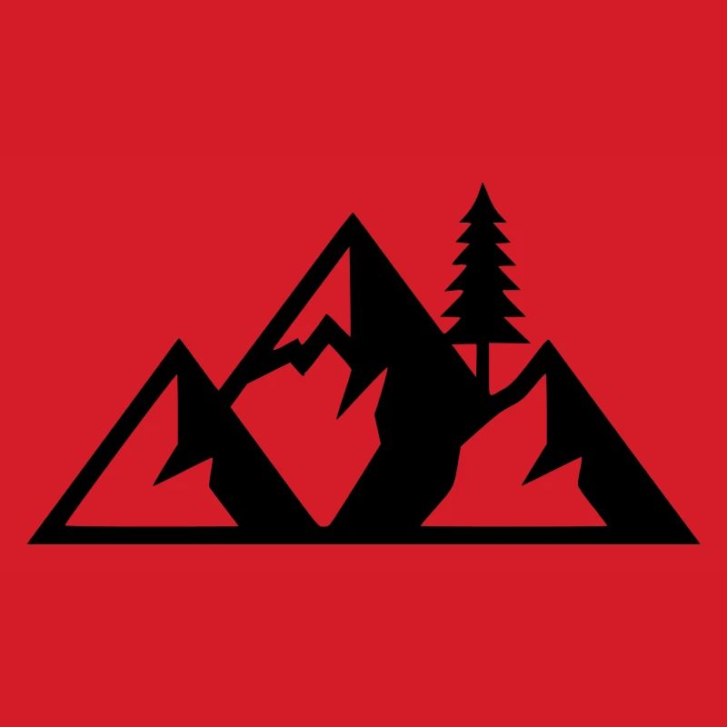 Berge Tannen Wald Silhouette