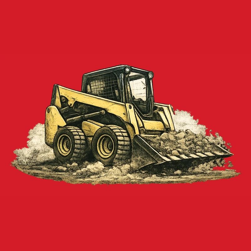 Vintage Skid Steer Loader Construction Site Construction Machine