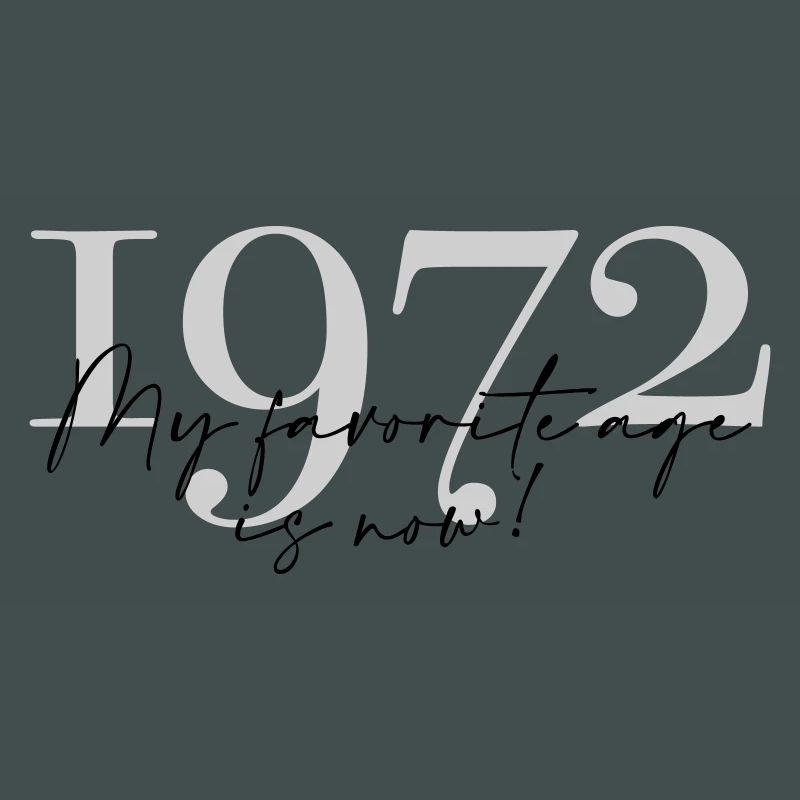 Vintage Jahreszahl 1972 Script