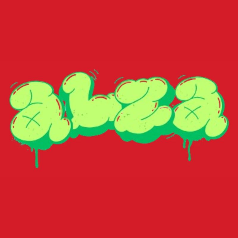 Hellgrünes Design im Graffiti-Stil