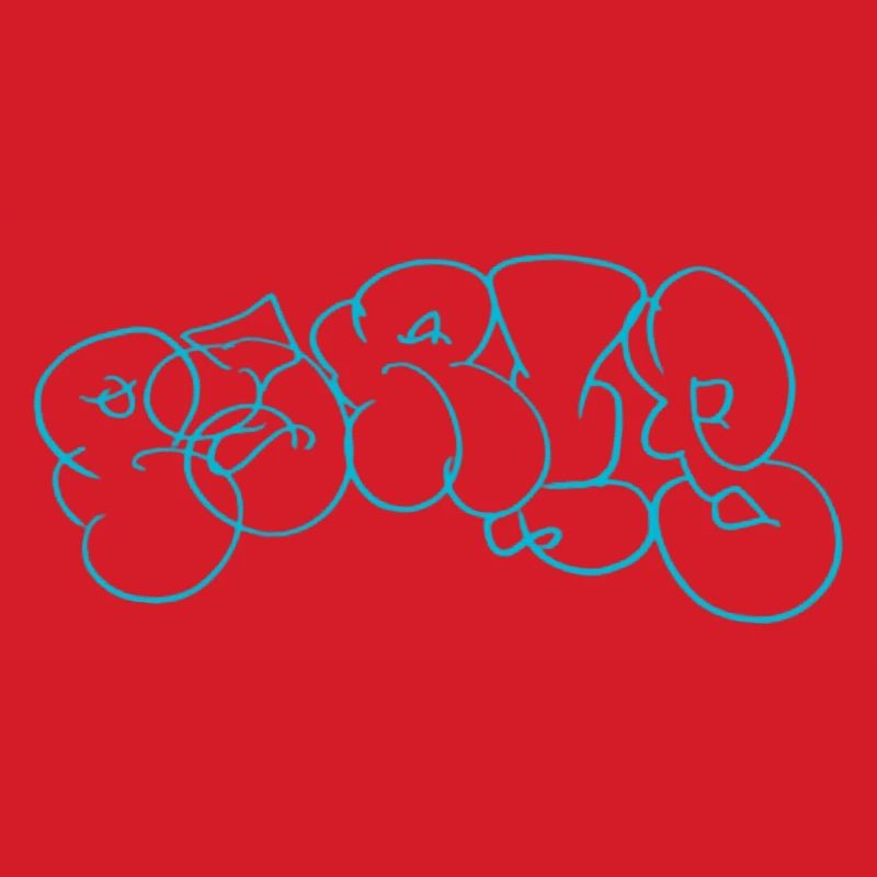 Blue bubble graffiti pattern in Paris style