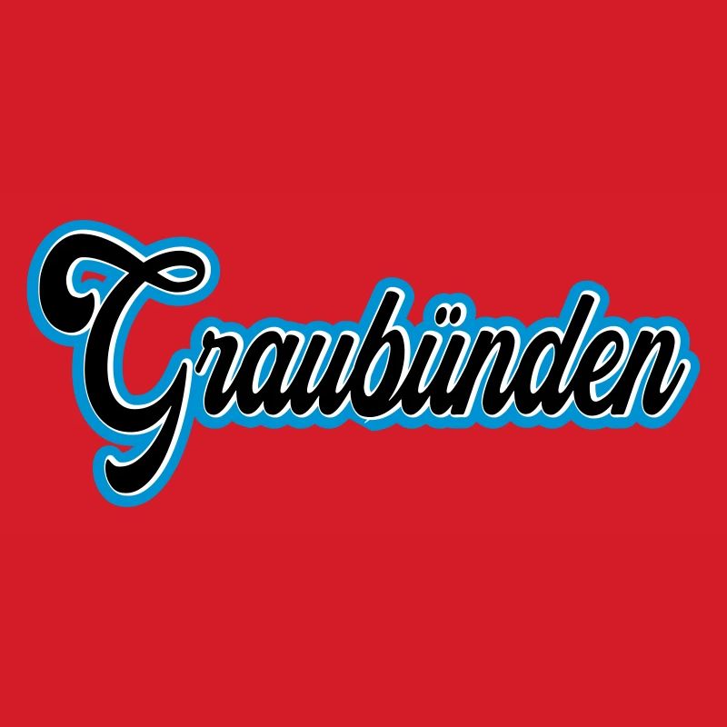 Graubünden Script mit Blau Outline