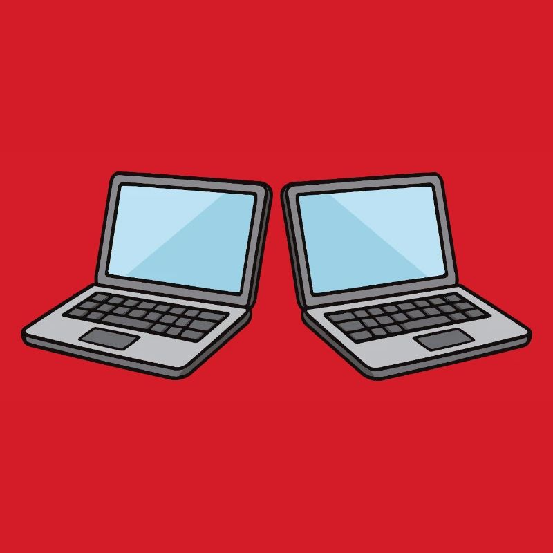 Doppel-Laptops Kollaboration