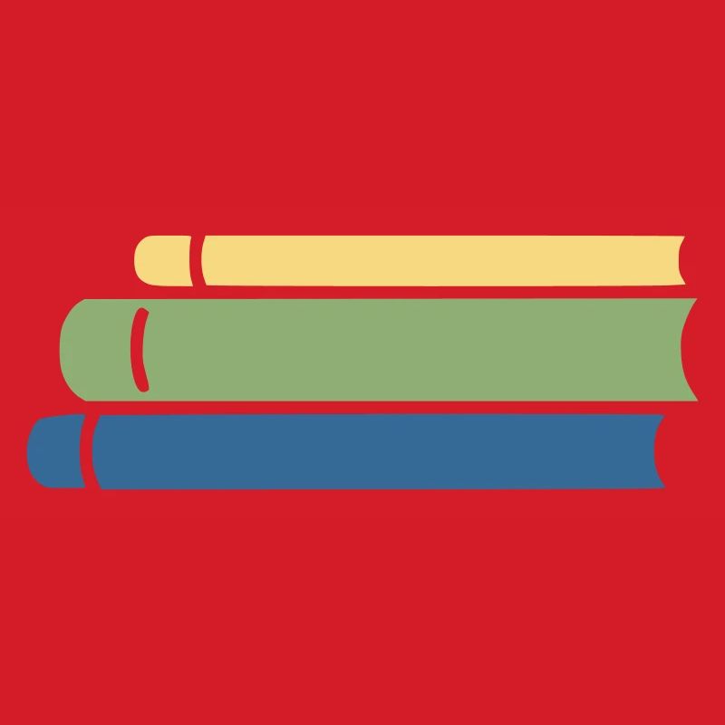 Bücherstapel Bunt Flat Design