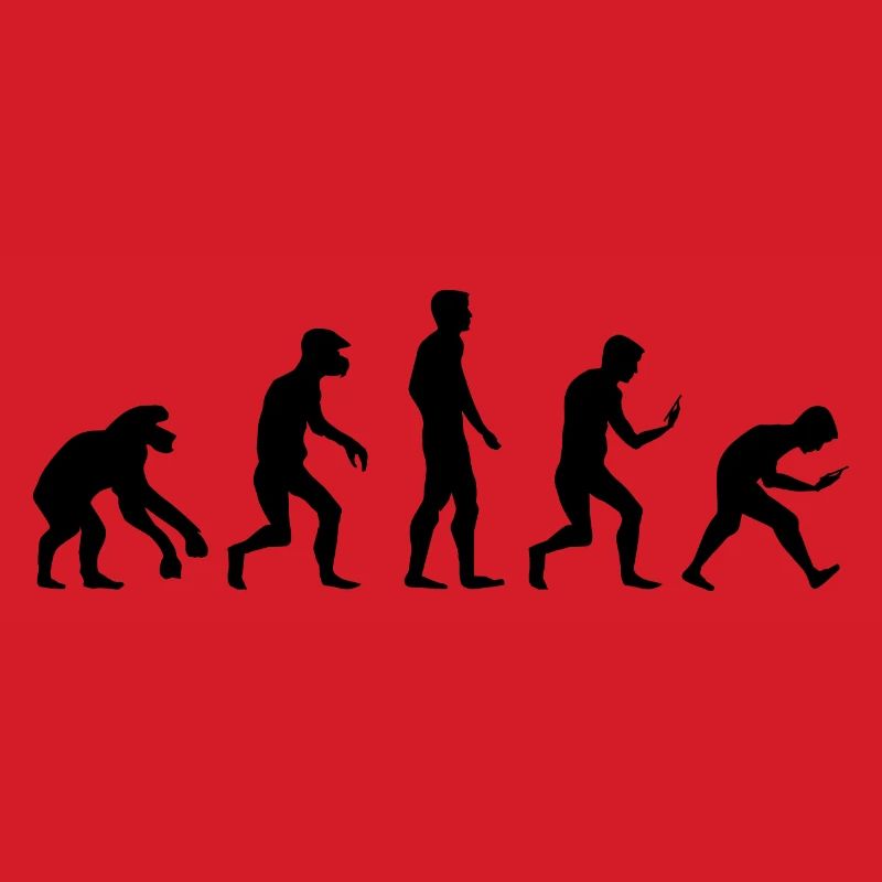 Icône de dépendance au téléphone portable de smartphone drôle d’évolution