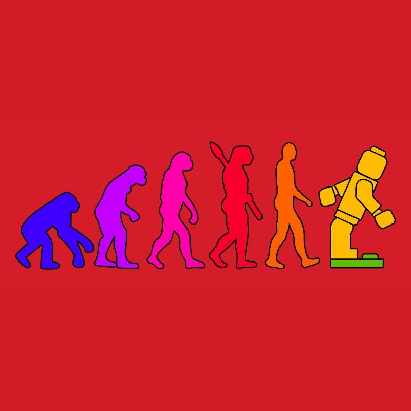 Klemmbaustein Evolution Menschheit Noppenbaustein