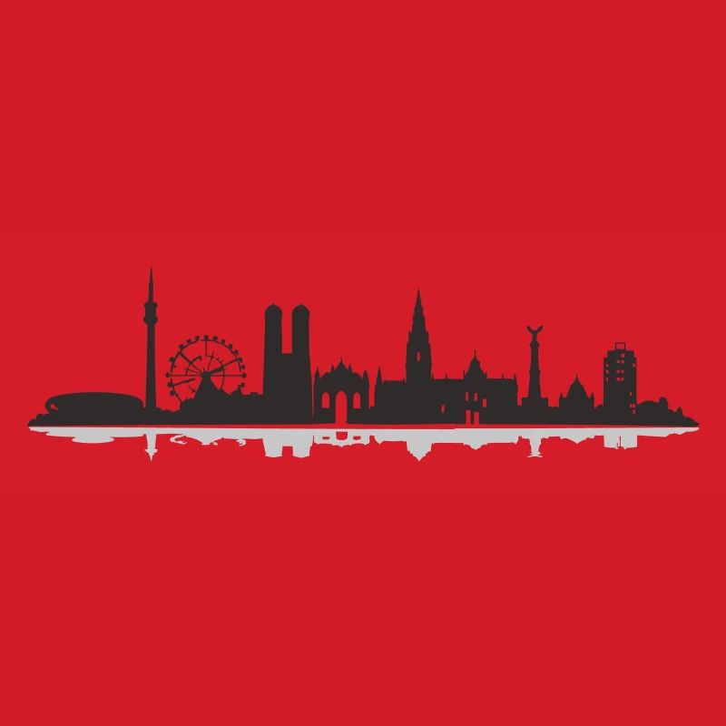 Munich City Silhouette Skyline