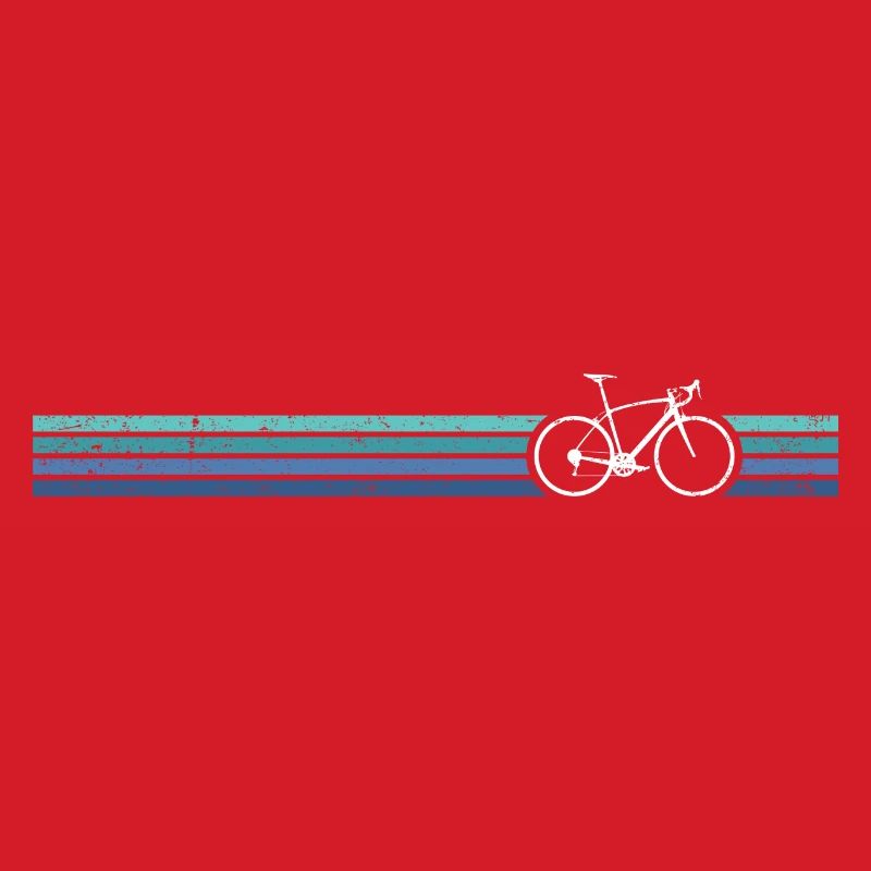Striped Bicycle Retro Print