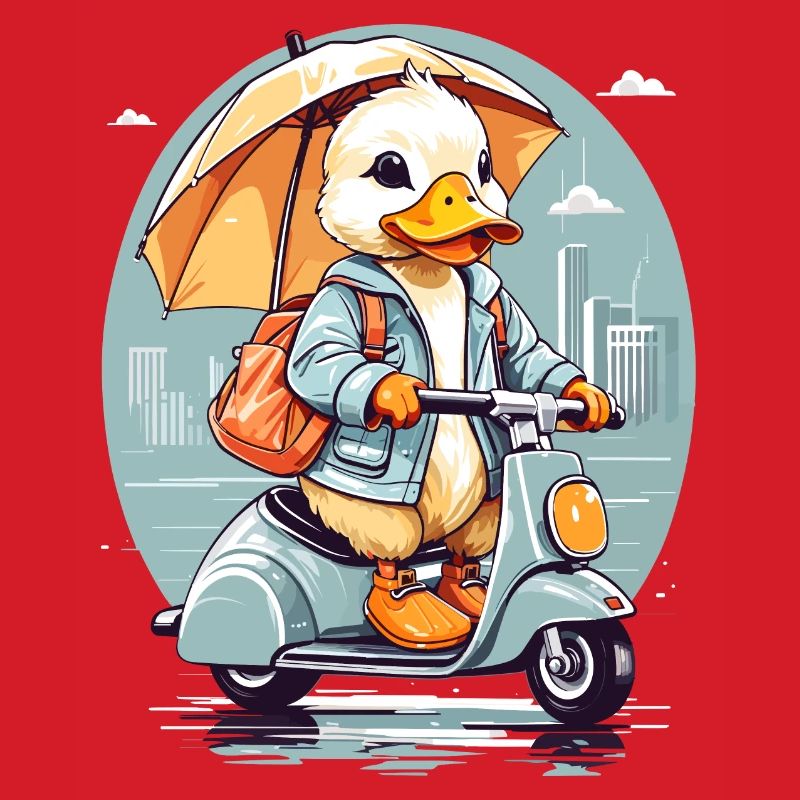 Ente mit Roller