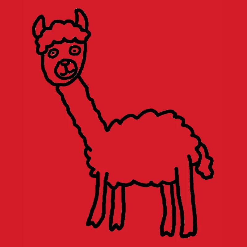 Llama Alpaca Silhouette Minimalstil