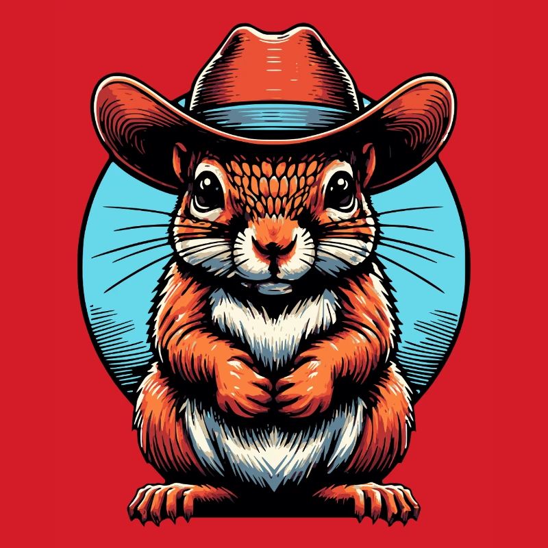 Cowboy Squirrel Graphic