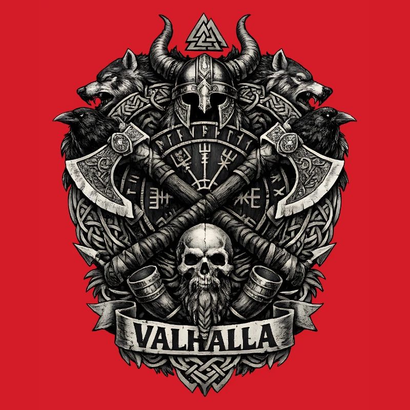 Valhalla-Schädel-Wikingerwappen