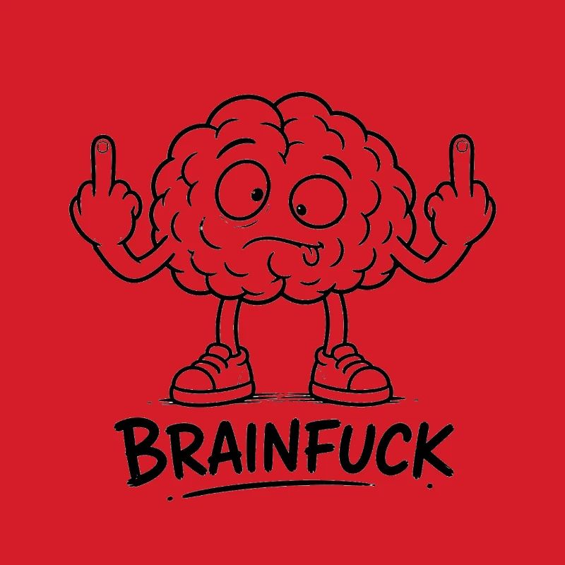 Brain Graffiti With Middle Finger