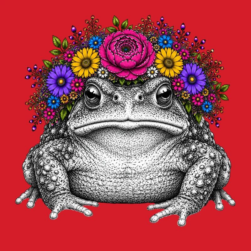 Toad with flower crown