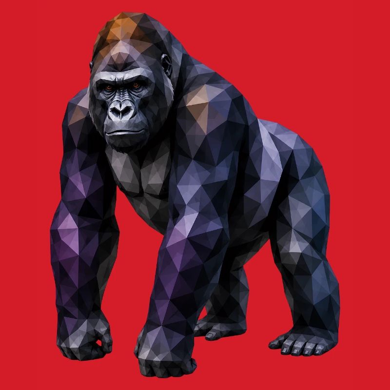 Gorilla Polygon – Farbige Geometrie