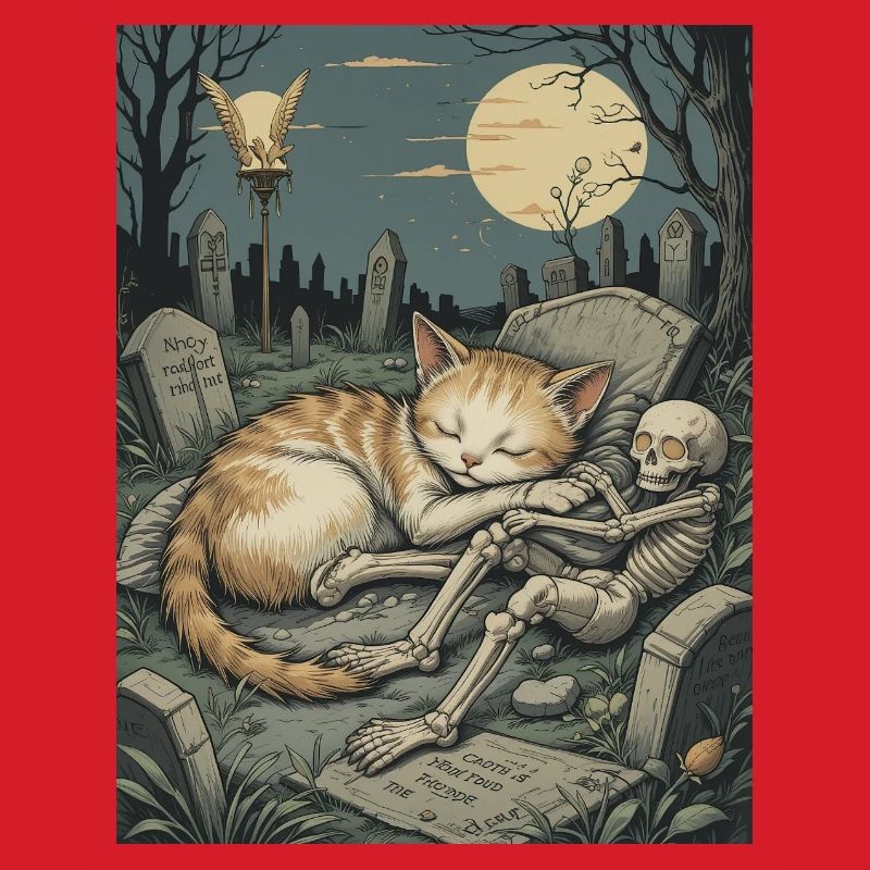 Moonlit Graveyard Kitten
