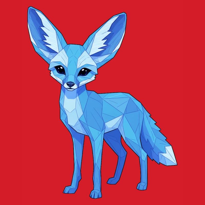 Blauer Geometrie-Fuchs