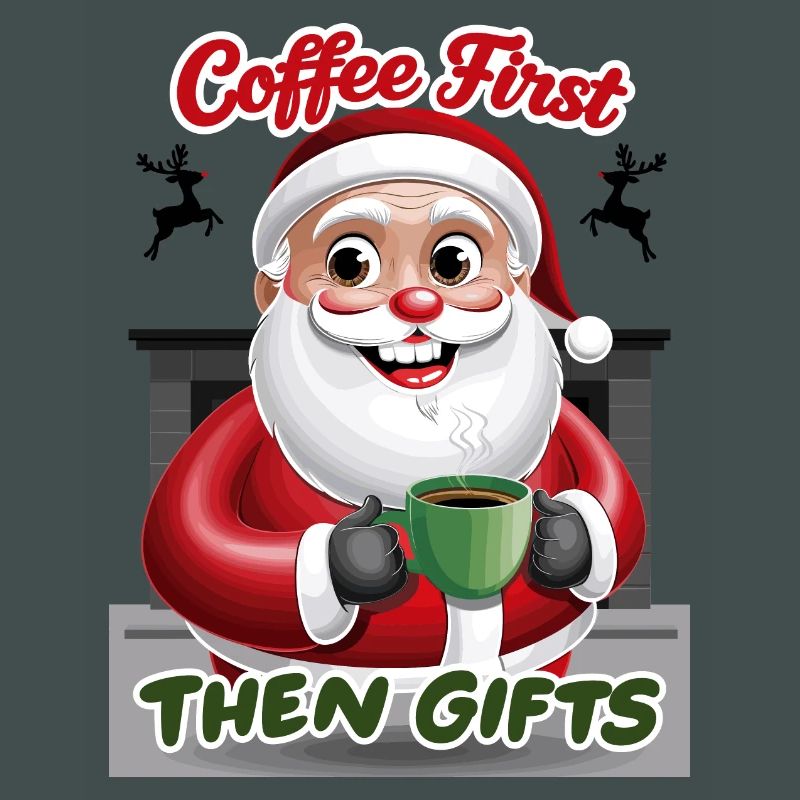 Weihnachtsmann mit Kaffee
