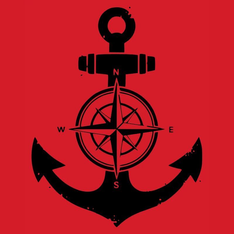 Anchor Compass Silhouette