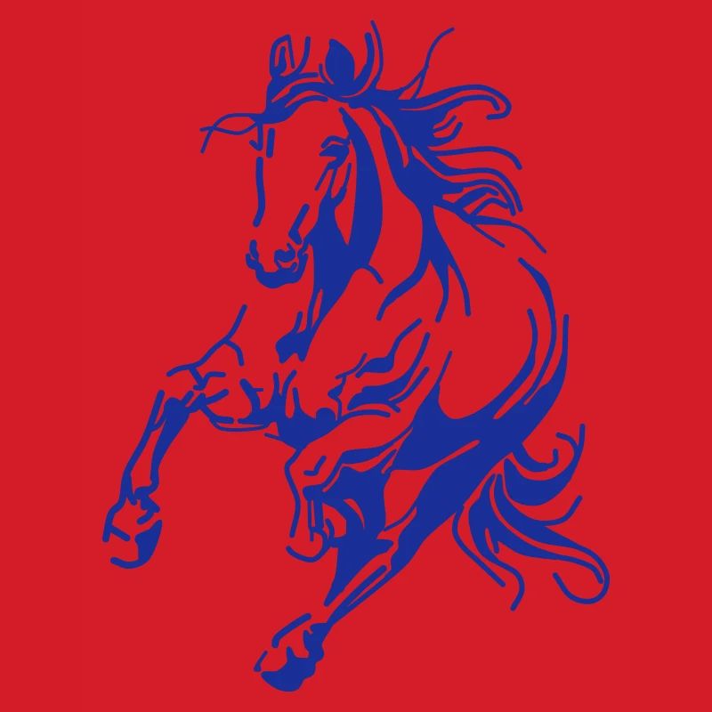 Dynamisches Blaues Linienpferd