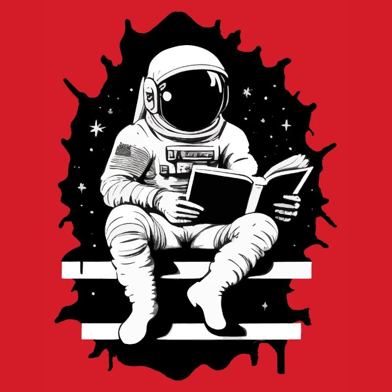 Astronaut liest ein Buch