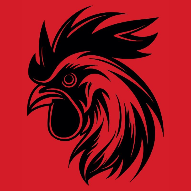 Rooster Head Vector Art