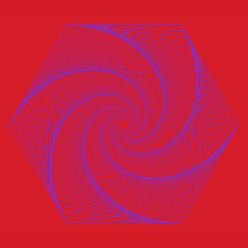 Spiral in hexagonal pattern