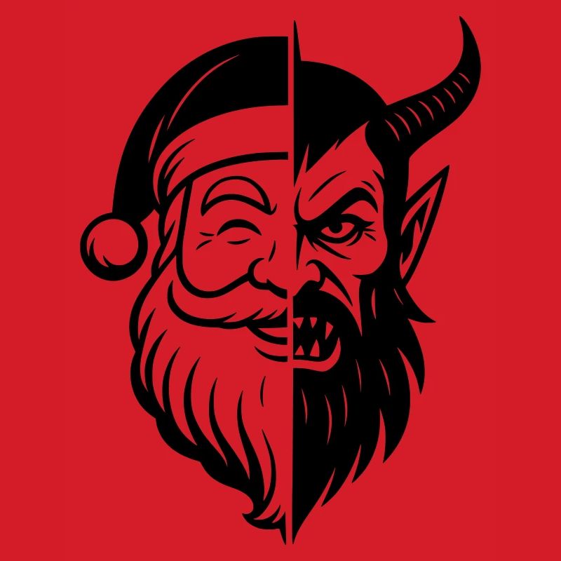 Weihnachtsmann und Weihnachtsmann Peitscher