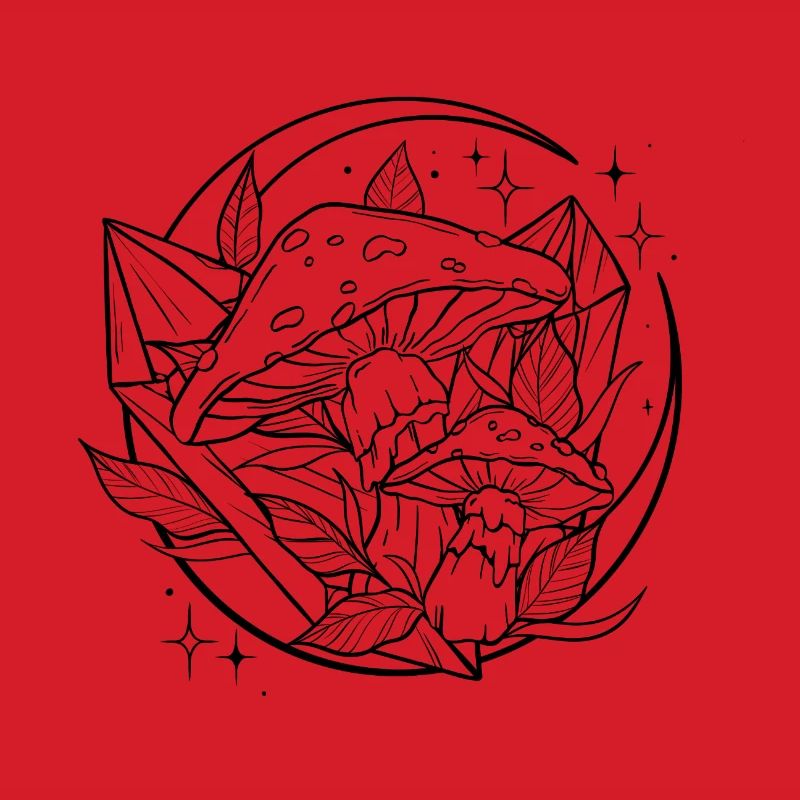 Witchy Toadstool with Magic Crystal