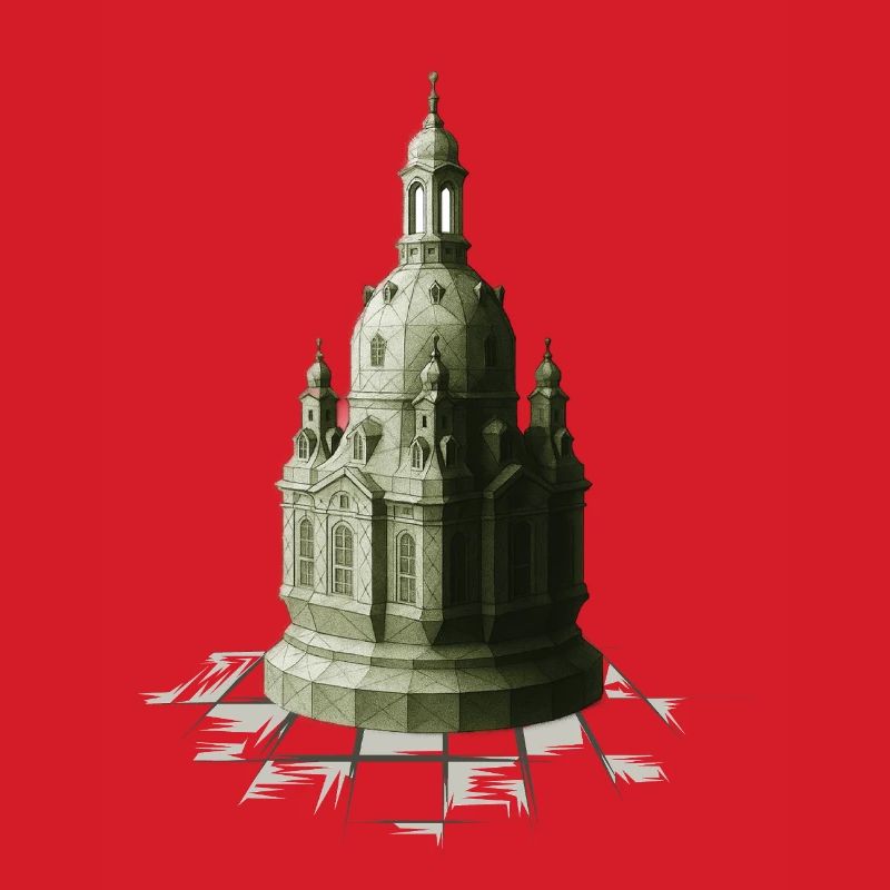 Low Poly Schach Dame Frauenkirche