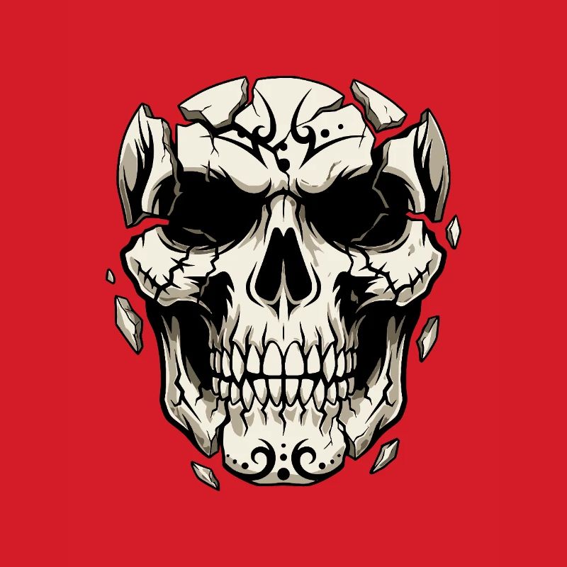 Splitternder Schädel – Gothic Grafik