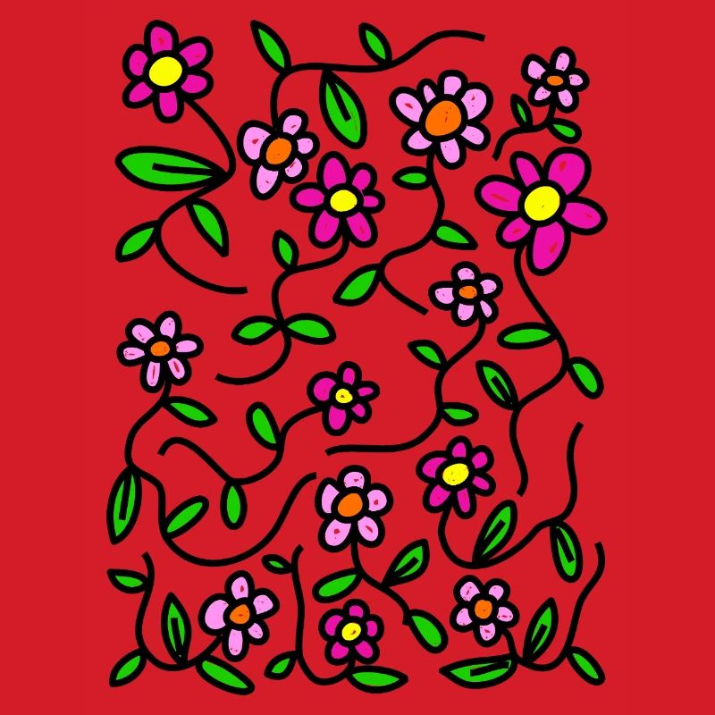 Rosa blühende Doodle-Gänseblümchen