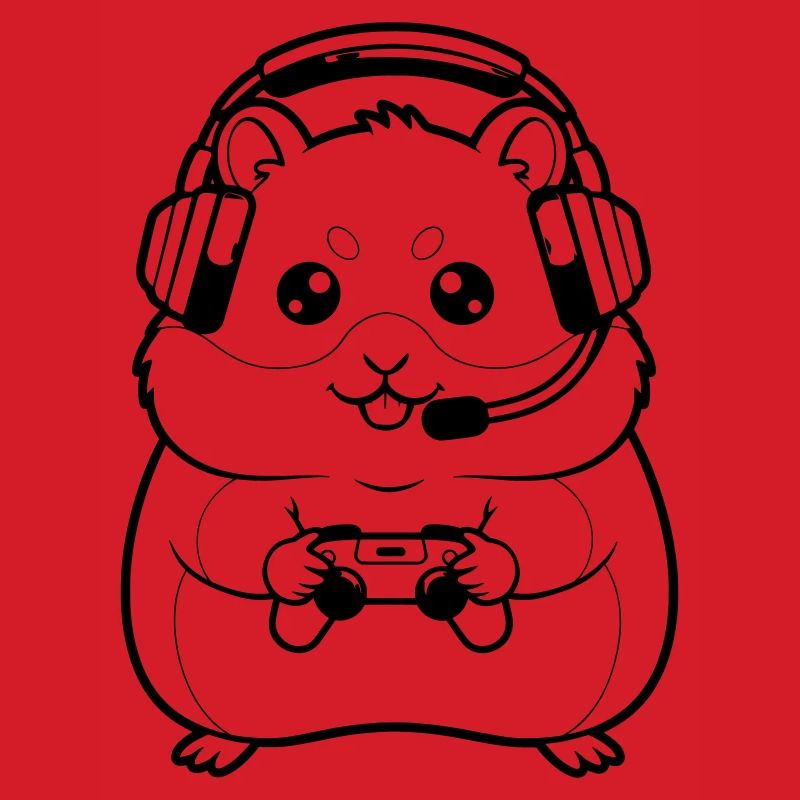 Hamster Gamer Headset Outline