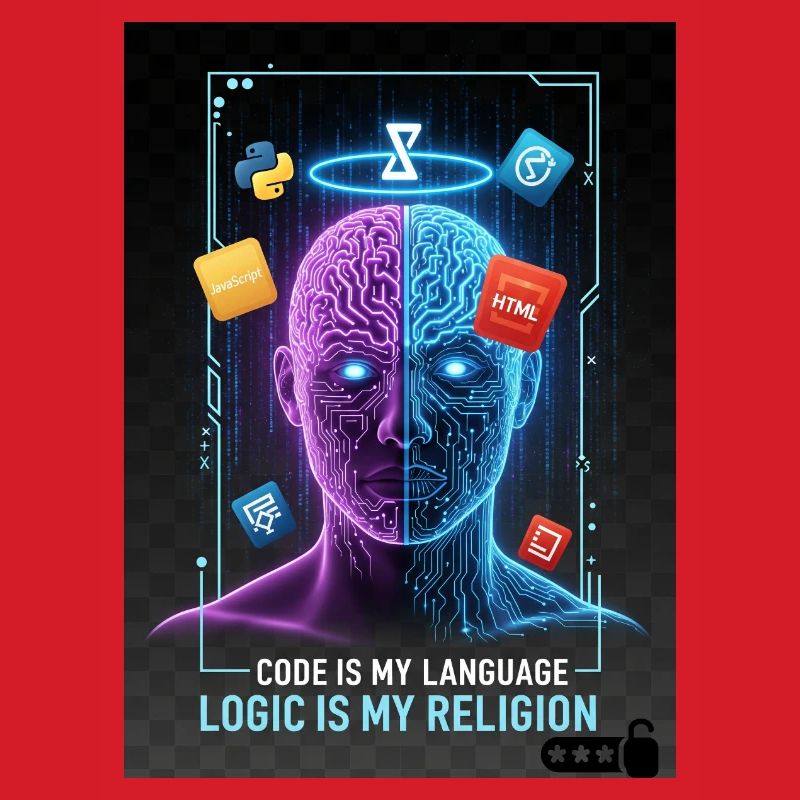Code & Logic Cyberpunk Tech Brain T-Shirt