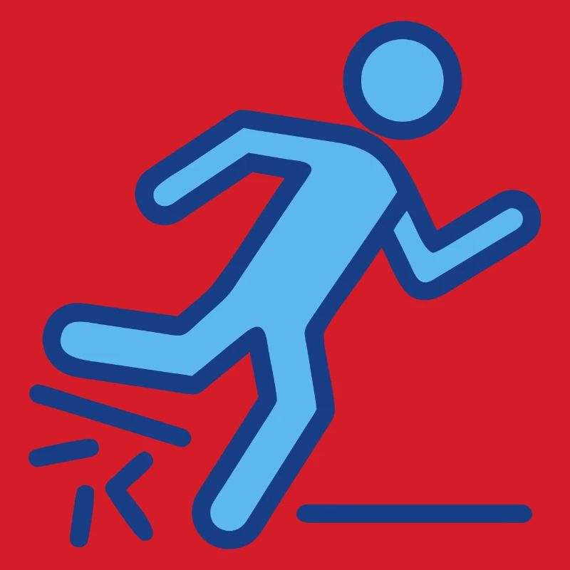 Dynamic Blue Runner Silhouette