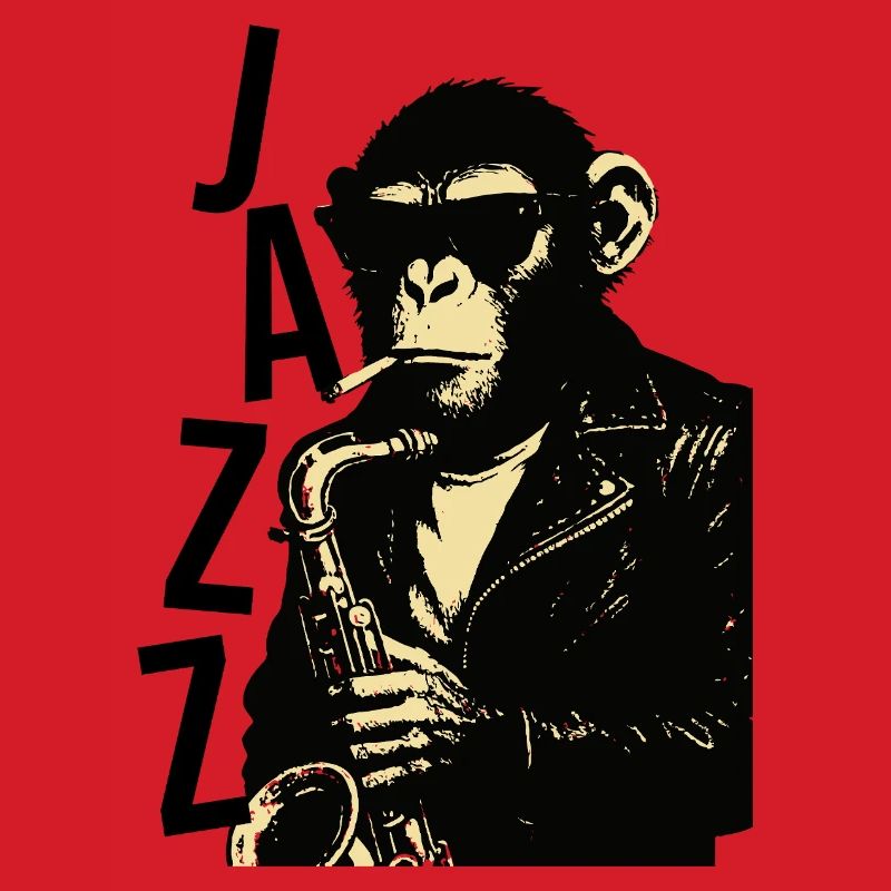 Saxophone monkey plays saxophone