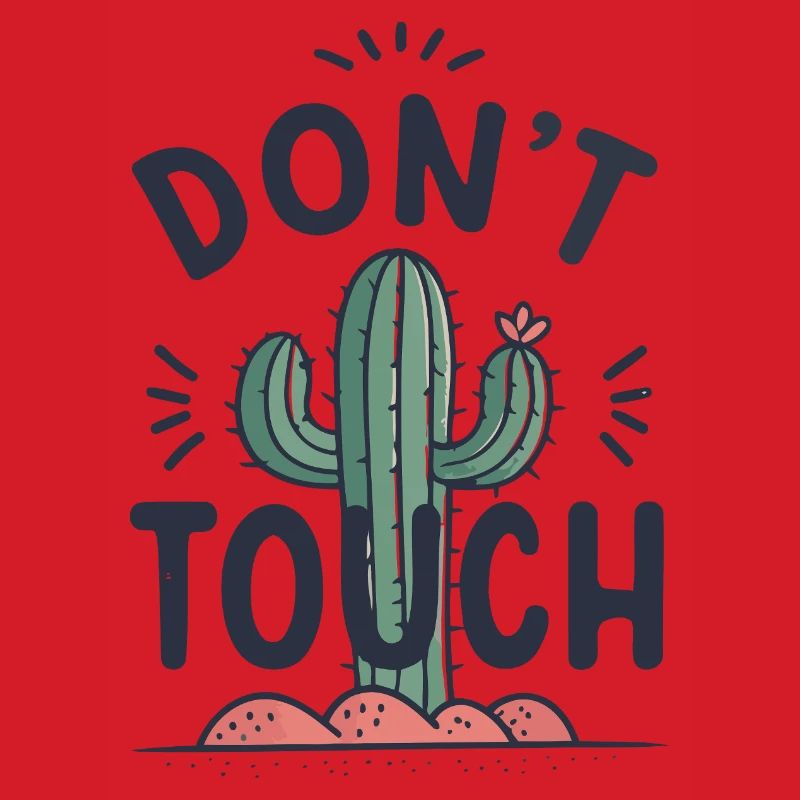 Cactus Do Not Touch Drawing