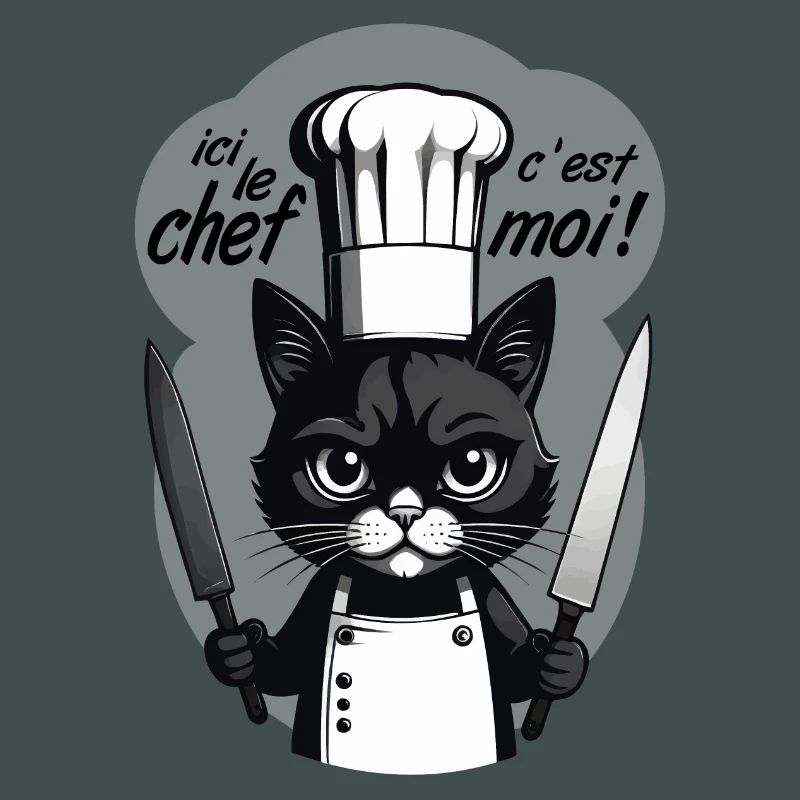 I'm the chef here! Cat Humor Chef Kitchen