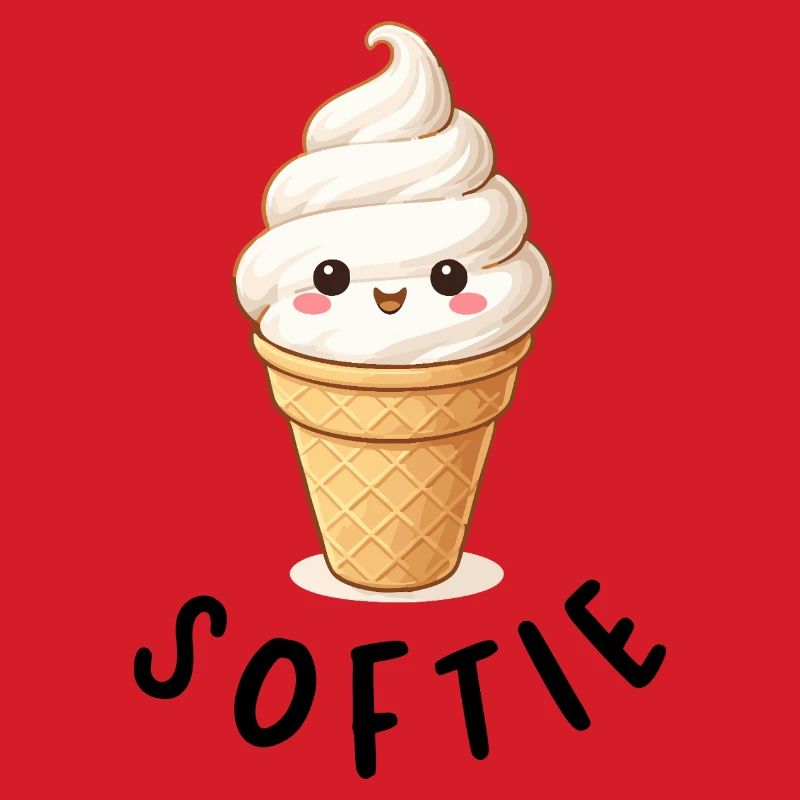 Kawaii Eiscreme auf Waffel