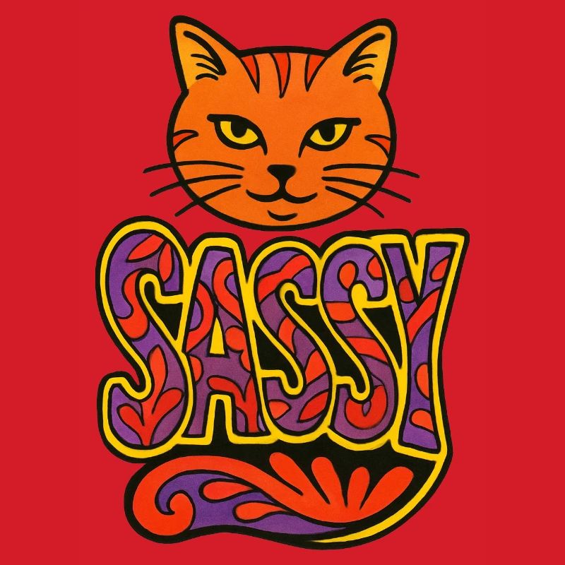 Sassy Cat Psychedelic Script